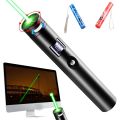 Durable Portable Green Laser Pointer Digital Display Visible Focus Mini Laser Flashlight Bright Animation Rechargeable Laser Demonstration Pen Cat Entertainment. 