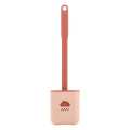 Wall Mount Silicone Toilet Bathroom Brush With Holder Stand - Pink. 