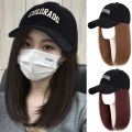 Daily Soft Cute Natural Hairpieces Hair Accessories Hair Extension Girls Synthetic Female Heat Resistant Fiber Seamless Connection Hat Wig Baseball Cap Bob Hair Wig Black Baseball Cap Hair Wig Long Straight Bob Hair. 