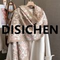 DISICHEN Thick Floral Print Cashmere Hijab Poncho Women Luxury Scarf Warm Pashmina Travel Blanket Shawl Wraps Bufanda 2023 Design Echarpe Portable. 