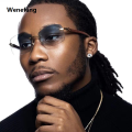 Wenefang Rectangle Fashion Rimless Sunglasses for Women Men Gangster 90s Frameless Shades Retro Vintage Trendy Wooden Frame Eyewear. 