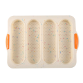1 Piece Silicone Loaf Pan Baking Pan for Baking French /Hot Dog Buns Clean&Heat Resistant ,White. 