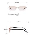 Men Anti Fatigue & Blue-ray Rimless Rhinestone Trimmed Presbyopic Glasses, +3.00D. 