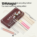 Difutagui Original 20pc Ear Pick Set Ear Canal Cleaning Massager Goose Feather Stick Earpick Stainless Steel Ear Wax Pickers Wax Remover Cleaner. 