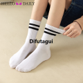 Difutagui Men Socks Solid Striped Black White Socks Unisex Street Striped Fifty percent discount Mid Tube Breathable Sports Socks Quick Drying Casual Sock. 