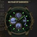 NAVIFORCE NF9197 New Men's Business Day Date Function Analog Digital Leather Strap Wristwatch. 
