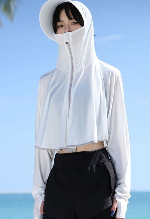 Sun%20Protection%20Clothing%20For%20Women2024Summer%20Ice%20Silk%20Uv%20Protection%20Breathable%20Long%20Sleeves%20All-Matching%20Western%20Style%20Hooded%20Cycling%20Sun-Protective%20Clothing%20-%20Image%204