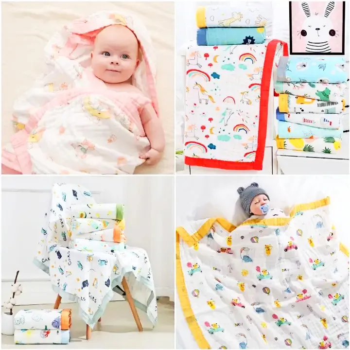 Muslin Blanket 6 Layer Baby Cotton Kids Quilt 110 By 110 Size Daraz .np