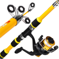 Telescopic Fishing Rod Reel Novice Sea Rod Set Orange. 