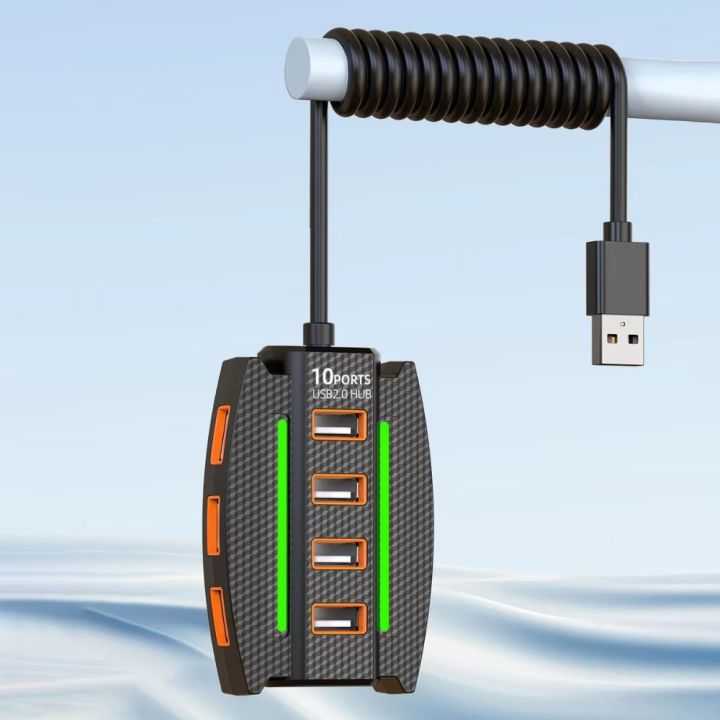 New%2010%20Ports%20USB%202.0%20Splitter%20With%20RGB%20Light%20Multiple%20USB%20Adapter%20Hub%20Expander%205Gbps%20High%20Speed%20USB%20Docking%20Station%20Laptop%20Computer%20PC%20-%20Image%207