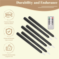 NAMUNY 6Pcs Flameless Black Taper Candles Flickering with 10-Key Remote Timer, Battery Operated LED Candlesticks Window Candles. 