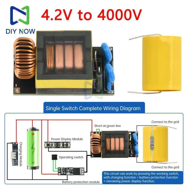 60W%20voltage%20DC3.7V%20to%204kV%20high%20boost%20DIY%20electric%20mosquito%20swatter%20module%2020A%20power%20lithium%20battery%20-%20Image%202