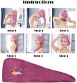 Hair Drying Towel Microfiber Hair Towel Wrap with Buttons Super Absorbent Twist Turban Shower Gift for Kids and Women. 