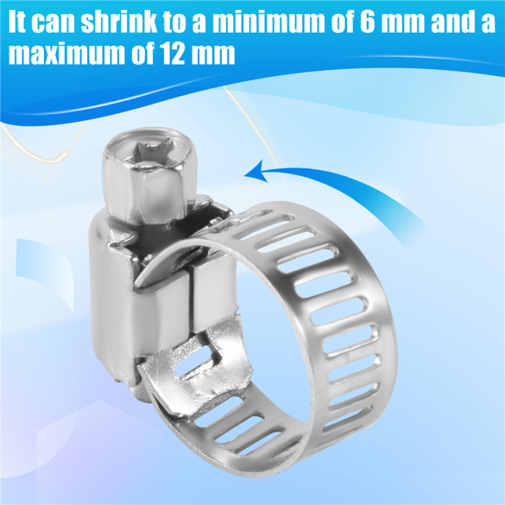 15%20Pcs%20Stainless%20Steel%208mm%20to%2012mm%20Hose%20Pipe%20Clamps%20Clips%20Fastener%20-%20Image%206