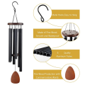 Metal Windchime Aluminum Windbell Wind Chimes 6 Rods Chimes Home Decoration Craft Outdoor Black. 