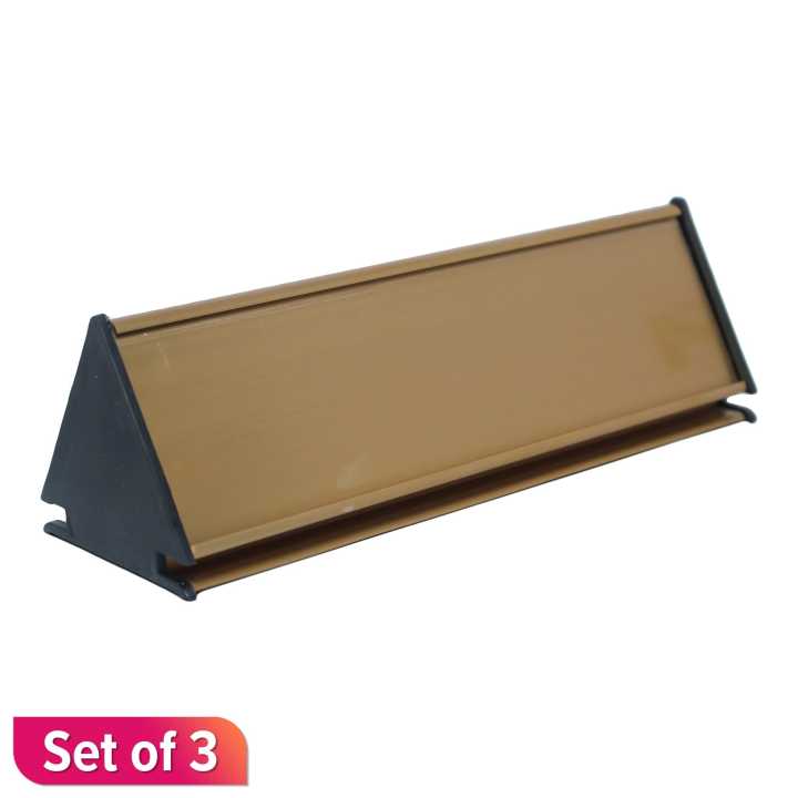 Golden Office Name Plate Stand Set Of 3 | Daraz.com.np