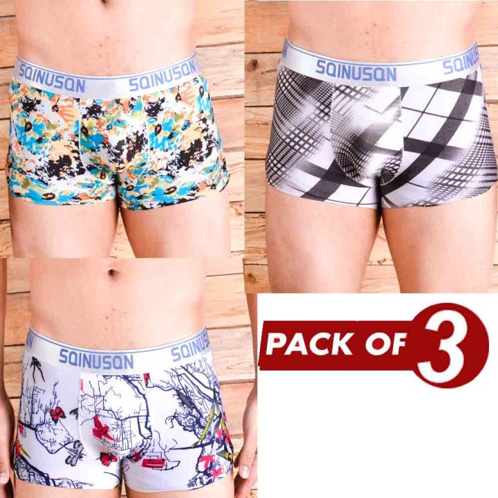 Pack Of 3 Boxer Brief Underwear For Men  (Colour  May Vary) By Rc
