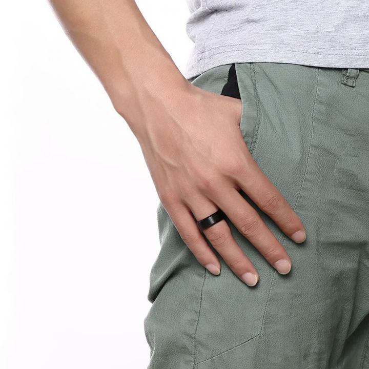 Stainless%20Steel%20Black%20Rings%20For%20Men%20And%20Women%20%7C%20Black%20Solid%20Stainless%20Steel%20Casual%20Fashion%20Unisex%20Ring%20%7C%20Casual%20Unisex%20Ring%20-%20Image%205
