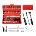 46 In 1 Pcs Tool Kit & Screwdriver and Socket Set With Big Box | 46 Pcs Hand Tool Set With Sturdy Travel Friendly Case. 