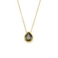 basic luxury pink purple white green teardrop stone crystal pendant necklace jewelry gift  stainless steel necklaces for women. 