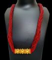 Nepali Red/Green Maili Traditional Tilhari Pote Mala Gold-Plated Necklace For Women. 