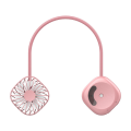 Portable Hanging Neck Fans USB Rechargeable Leafless Air Cooling Fan Air Humidification Wearable Neckband Fans A. 