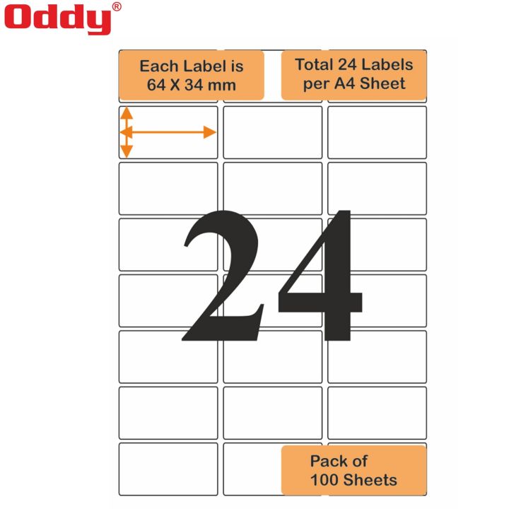 Oddy%20A4%20Self%20Adhesive%20Paper%20Label%20Stickers%20for%20Laser%20&%20Inkjet%20Printers%20-%2024%20Labels%20per%20Sheet%20-%20Pack%20of%20100%20Sheets,%20for%20Shipping,%20Address,%20Folders,%20Industrial%20use%20-%20Image%202