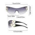 Gradient Rimless Sunglass Y2K Fashion One Piece Sun Glasses Heart Shaped  Shades Ladies. 