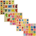 5 Pieces Wooden Educational Board Set – Nepali Alphabet (Consonants & Vowels), English ABCs (Capital & Small), Numbers 1-20, Math Symbols – Early Learning Toy for Kids. 