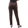 Dark Brown Velvet Pants for Women Comfortable Casual Wide Leg Trousers Full Length. 