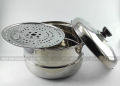 Stainless Steel  Momo Steamer/Food Steamer  With Glass Top Lid -Export Quality - 26 Cm. 