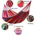 Portable Canvas Outdoor Hammock: Camping Cotton Rope Duyan for Relaxation. 