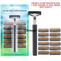 Difutagui New style 12-head Men Razor Double Stainless Steel Blades Shaving Fifty percent discount Razor Can Be Replaced By A Combination Of Heads Also For Women. 