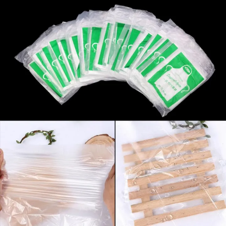 DISICHEN%20Fashion%20Apron%2050/100Pcs%20Kids%20Adults%20Plastic%20Disposable%20Anti%20Oil%20Stain%20Cooking%20Painting%20Apron%20-%20Image%204