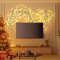 LED Tree Branch Lights for Wall 3.94 FT 48LEDs Cherry Blossom Lights with Remote and 8 Lighting Modes Cherry Blossom Garland Willow Vine Light for Bedroom Indoor Wall Wedding Christmas Decor. 