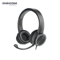 DIGICOM PC19 USB Wired Headset With Reliable Noise Cancelling Adjustable Flexible Boom Mic | USB Connector | 40mm Driver | Stereo Sound | Adjustable Headband | Ergonomic & Lightweight Design. 