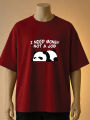 "I Need Money Not A Job" Lazy Panda T-Shirt-Cream, Maroon, Black. 
