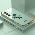 Difutagui New style LECOMES for Itel Vision 3 / Itel S17 Back Cover with Hand Strap Luxury 6D 2025 Plating Shiny Maple Leaf Phone Case Soft Silicone Square Bumper Mobile Cases Phoch. 