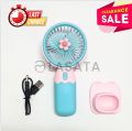 Cute Korean Design Mini Portable Fan with Lithium Rechargeable Battery. 