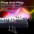 37 Key Piano Keyboard Toy With Dc Power Option, Recording & Mic For Kids, Plastic - Latest Model - Black (Pack Of 1). 