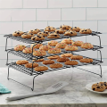 Stainless Steel Non-Stick Baking Tray with Wire Grid, Cooling Rack for Oven,Foldable Three-Piece Cake Cooling Rack. 