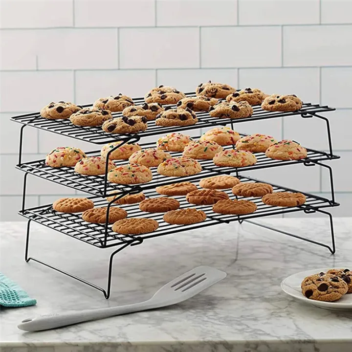 Stainless%20Steel%20Non-Stick%20Baking%20Tray%20with%20Wire%20Grid,%20Cooling%20Rack%20for%20Oven,Foldable%20Three-Piece%20Cake%20Cooling%20Rack%20-%20Image%202