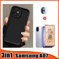 3in1 Samsung A07 Phone Case for Samsung A17 A06 A16 Soft Ceramic Screen Protector Film + Camera Lens Film. 