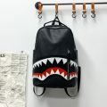 High Quality Large Capacity Sprayground Back Packs PU Black Laptop Backpack Shark Classic Pu Fabric Backpack All. 