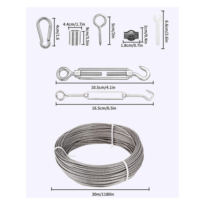Stainless%20Steel%20Garden%20Wire%20Wire%20Rope%20Metal%2030M%202mm%20with%20Turnbuckle%20Wire%20Tensioner,for%20Climbing%20Plants,Fence,String%20Lights%20-%20Image%203