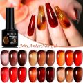 Uonevic Lacquer Nail Art Gel Clear TE 7mlLILYCU Jelly Amber Gel Nail Polish Bargain price Semi-Permanent UV Gel Brown Translucent Gradient Leopard Finger. 