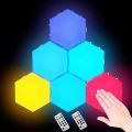 Pack of 2 Hexagon Lights 5 Inch Large Size Remote Control RGB 13 Colors Honeycomb Led Wall Lights DIY Modular Touch Lamp. 