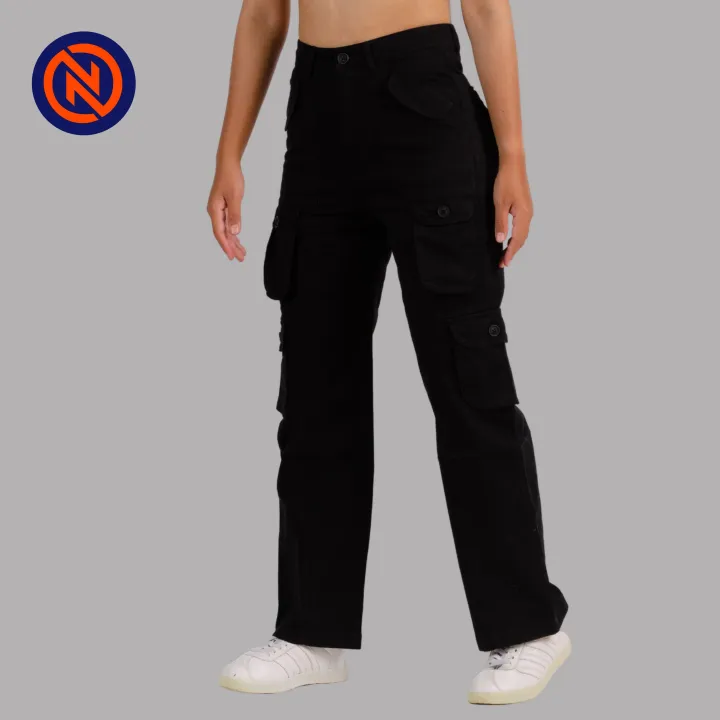Nepster%20Black%20High%20Rise%20Premium%20Straight%20Cotton%20Cargo%20Box%20Pants%20For%20Women%20-%20Image%203