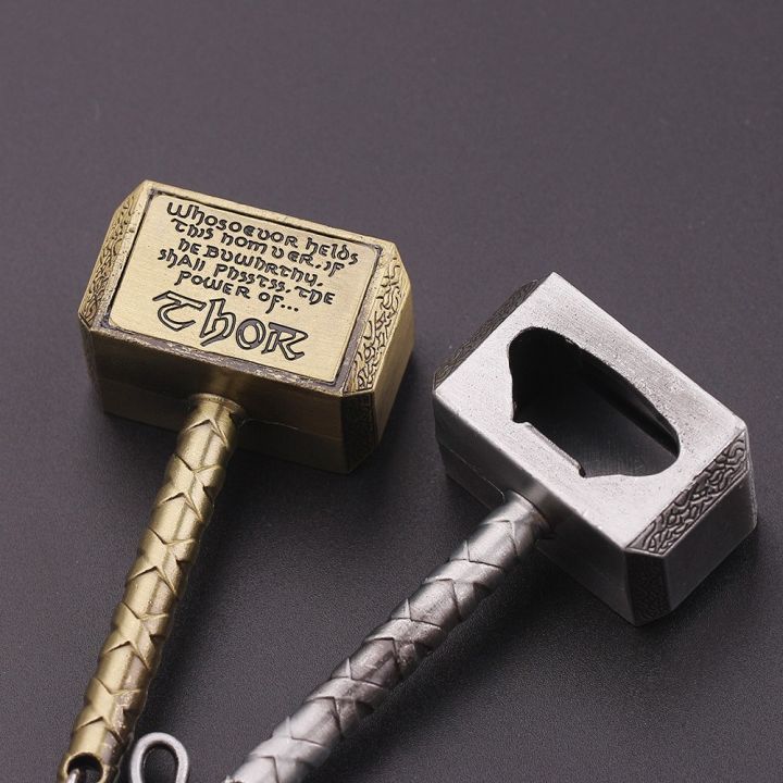 New Avengers Thor Hammer Keychain with Bottle Opener - Mjolnir Golden