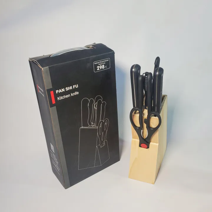 Stainless%20Steel%20Kitchen%20Knife%20Set%20With%20Wood%20Stand%207pcs%20set%20-%20Image%202